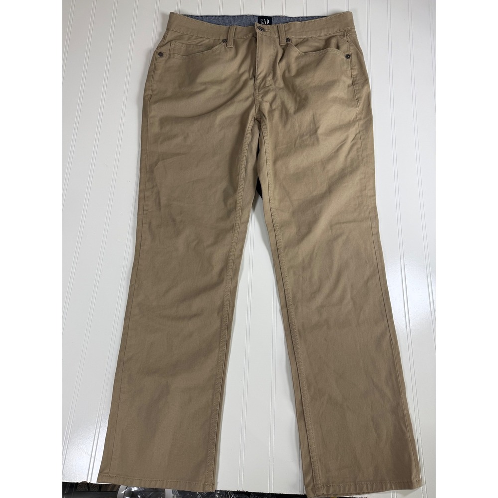 Gap Mens Khaki Chino Pants 32x30 Tan Stretch Straight Leg QMP1636S